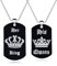 WEITING Pareja hombres y mujeres colgante collar llavero conjunto strass corona encanto regalo del día de San Valentín joyería-XL0293-Set