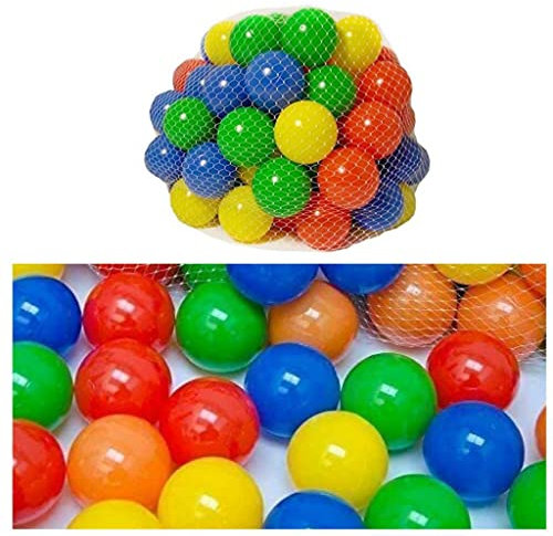 ADEPTNA Set of 100 Soft Pit Balls Playballs for Kids Small Colourful Plastic Balls Smooth Surface and Non-Toxic BPA Free Baby Playballs (MULTICOLOUR)