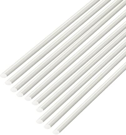 KnoxC 10 Pcs En Fibre de Verre Tige Solide - Modèle Élastique Matériau Engineebar En Plastique, Longueur 500 Mm/10Mm*500Mm*10Pcs