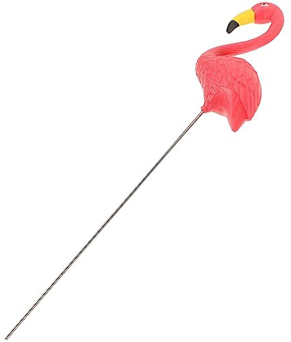 Abaodam Simuliertes Flamingo-harzornament Gartenflamingo-Statue Tropische Party-gartendekoration Flamingo-skulptur Mini-Rasen-Flamingo-Ornament Blumentöpfe Sommer Kleiner Bonsai Eisen