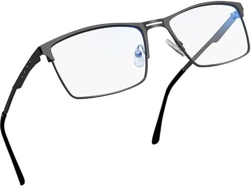Joopin Retro Blaulichtfilter Brille Herren Brille Damen und Gaming Computerbrille Blaulichtbrille Blue Light Glasses for PC and TV(Grau)