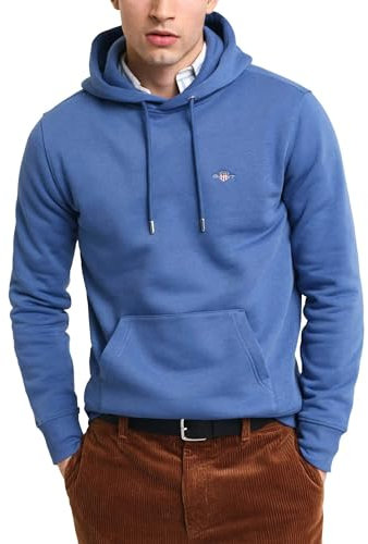 GANT Herren REG Shield Hoodie Kapuzenpullover, Vintage Blue, M