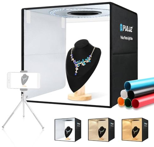 mini scatola luminosa per studio fotogrco HUIOP PU5044BD 40*40*40 cm Tenda LED pieghevole per studio fotogrco Softbox Softbox 3200K-6500K Dimmerabile 160 perline 3 modalità luce 10 livelli di luminos