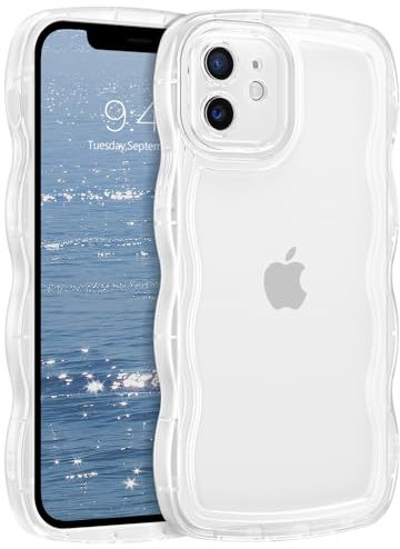 YINLAI Coque pour iPhone 12 Mini 5.4 Pouces, Etui en Silicone Souple, en Forme de Cadre Ondulé Mignon, Housse de Téléphone Antichoc Anti-Rayure Ultra-Mince Cover Case pour iPhone 12 Mini, HD/Clear