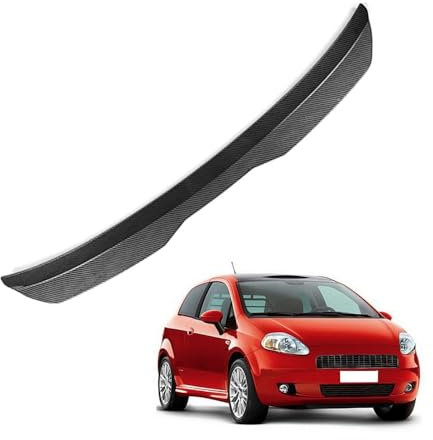 KizmiQ Auto Spoiler Posteriori per Fi-at Grande Punto Abarth Hatchback 2007 2008 2009 2010 Nastro Installare Adesivo,ABS Alettone Tetto Posteriore Tuning Ala Styling Accessori,B/Carbon Fiber