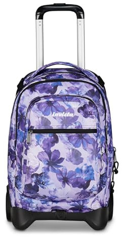 Invicta Trolley Scuola Plug, Viola, 3 in 1, Zaino Doppio Scomparto Con Carrello Sganciabile, Tasca Per PC, Tasca Per Borraccia, 34 lt, Scuola Media e Superiore, Viaggio, Zaino Ragazza