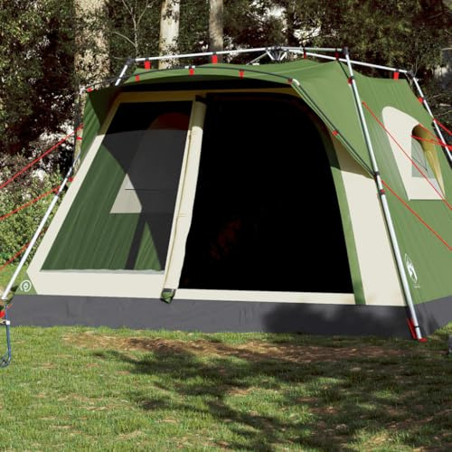 Homgoday Familienzelt für 7 Personen Campingzelt Kuppelzelt Gartenzelt Festivalzelt Trekkingzelt Zelt für Camping Reise Trekking Garten Grün Quick Release
