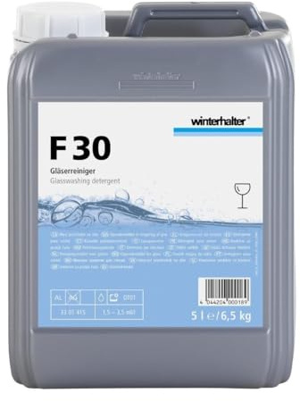 Winterhalter F30 Glasswashing Detergent - 5Ltr | Cuts through stubborn grease and lipstick residues while protecting beer head retention to deliver flawless pints.