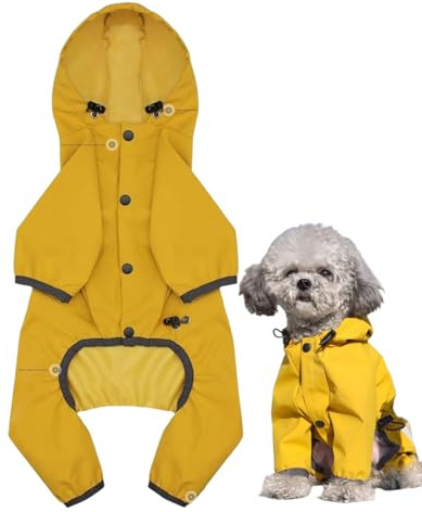 Impermeable pour Chien - Protection Étanche Vêtements pour Chiot | Imperméables pour Chien avec Capuche | pour Races Petites et Moyennes Hiver Noël Halloween Marche Thanksgiving Extérieur Pluvieux