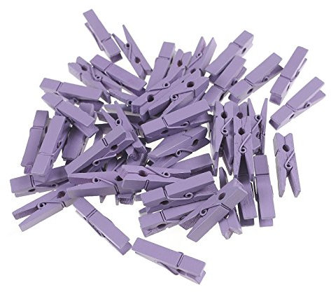 maDDma 50 Mini-Klammern 35x7mm gefärbt Holzklammern Zierklammer farbrein oder Mix