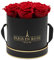 PARIS EN ROSE Rosenbox | mit 9 bordeaux-roten Infinity Rosen Größe XL| konservierte ewige Rose | runde Schwarz-Goldene Box | 3 Jahre haltbar