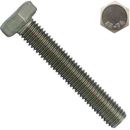 SC-Normteile Sechskantschrauben - M8x140 mm - 5 Stück - DIN 933 / ISO 4017 - Edelstahl A2 - Vollgewinde - Maschinenschrauben