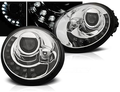 CR-Lights Für VW New Beetle 9C LED Scheinwerfer in chrom 1998-2005