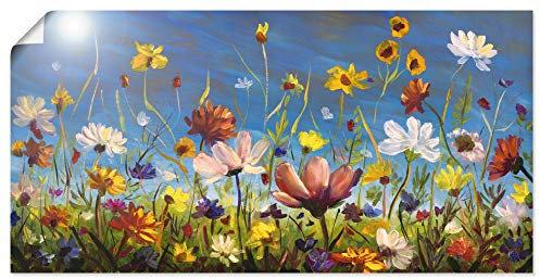 ARTLAND Wanddeko Poster & Kunstdrucke Wandposter 100x50 cm Bild ohne Rahmen Querformat Blumenwiese Blumen Blüte Natur Frühling U1QU
