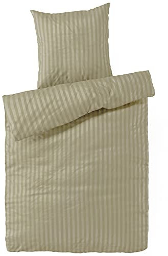 Carpe Sonno Damast Bettwäsche 135x200 Baumwolle | Gestreifte Bettwäsche Baumwolle 135x200 | Bettwäsche Beige Deckenbezug Kissenbezug mit Reißverschluss Bettwaren & bettwäsche-Sets Bettbezug 135 x 200