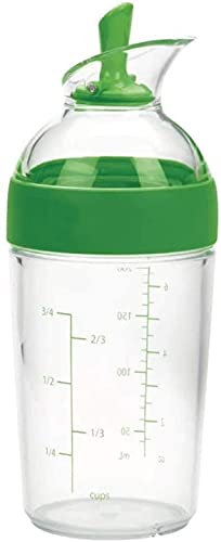 U/D Piccolo shaker per condimenti per insalata, contenitore emulsionante per salse, multifunzione, manuale, da 240 ml, gadget da cucina (verde)