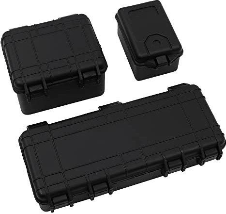 WANGCL 3PCS RC Tool Box Trunk Decoration Accessories for 1:10 RC Crawler Car Traxxas Trx4 Axial Scx10 90046 CC01 D90 D110 -Black