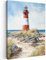 MuchoWow© Bilder 30x40 cm Wohnzimmer Deko Modern Wandbild Foto auf Leinwand Bild Schlafzimmer Room Decor Geschenke Maritime - Leuchtturm - Felsen - Meer - Natur - Maritim