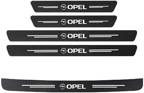 (5 Stücke) Auto Einstiegsleisten Aufkleber für Opel Crossland 2017-2023,Carbon Fiber Einstiegsleisten Schutz Schutzfolie Türeinstiegsschutz Aufkleber Heckstoßstange Schutzfolie Tuning Zubehör