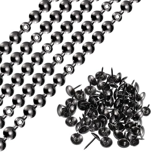 QUARKZMAN 15 Pièces de Bandes de Clous de Garniture, 1 Mètre de Garniture de Clous Décoratifs Brillants pour Canapé, Tête de Lit, Chaise, Meuble avec Clous de Garniture (11 mm Gris)