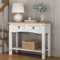 Corona White Console Table 2 Drawer Mexican Solid Pine