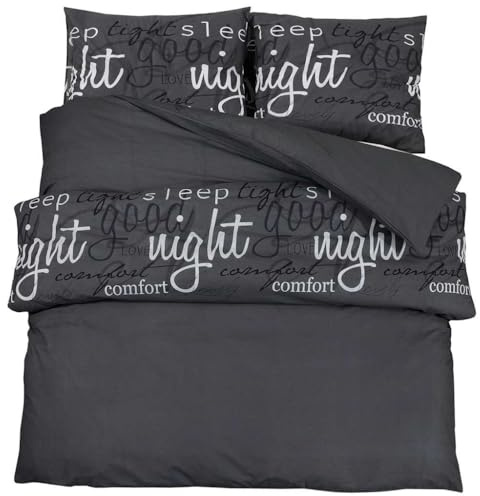 vidaXL Bettwäsche-Set Schwarz 225x220 cm Baumwolle