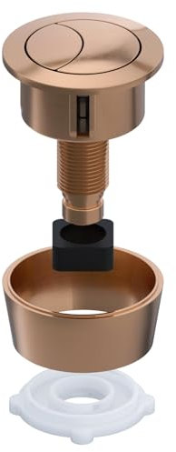 SPARES2GO Universal Toilet Cistern Dual Flush Push Button Kit for 20mm 40mm 50mm 60mm Lid Hole (Brushed Copper)