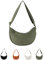 Hernin Crossbody Moon Bag Damen Cord Halbmond Schultertasche Damen Crossbody Cord Tasche Moon Bags Large Halbmond Tasche mit Verstellbarer Schultergurt (Olivgrün)