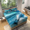 Bedding VerträUmte Nordlichter 2er Set, Blau Weiss Spannbettlaken 180 x 200 cm, Mikrofaser Spannbetttuch Passt auf Matratzen bis zu 30 cm Höhe Weiches knitterfreies atmungsaktives Bettlaken