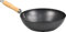 LAVV HOUSEWARES LTD Non Stick Carbon Steel Flat Bottom Stir Fry Wok with Wooden Handle (28cm, Long Handle)