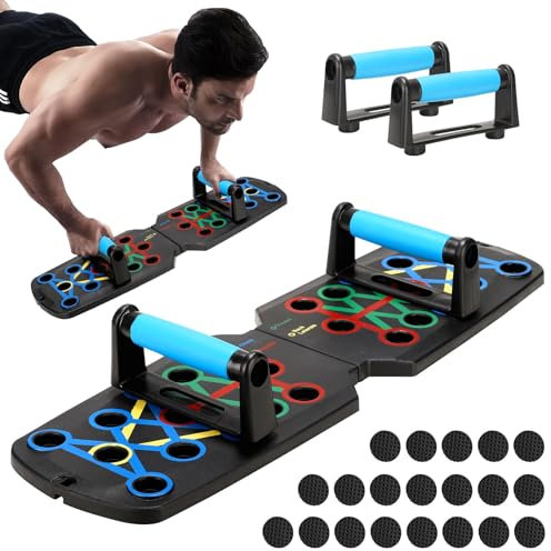 Planche de pompes pliable avec poignées de pompes - Multifonction - Pour entraînement musculaire - Formes efficaces - Accessoire de fitness - pompe à planche Pour homme et femme