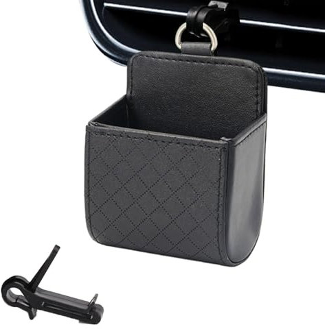 WHLXQ Car Air Vent Storage Bag with Hook for BMW mk2 E70 5 Door SUV, Auto Interior Hanging Case Car Organizer Interior Storage Bag,A/Black
