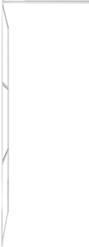 Modern Walk in Shower Wall with Half Frosted Glass, 100x195 Cm, ESG Glass