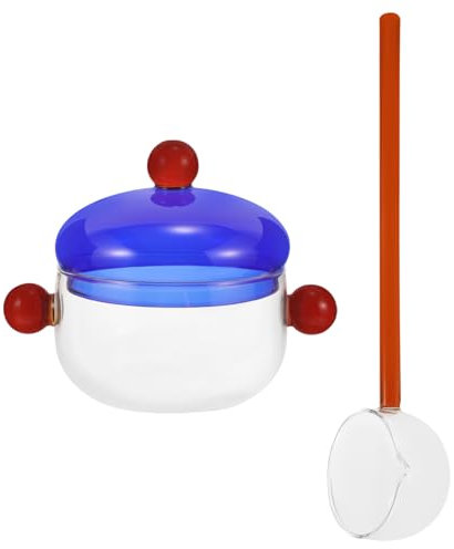 SOLUSTRE 1 Satz Borosilikatglas Kochtopf mit Deckel Transparenter Suppentopf für Nudeln und für Mikrowelle und Ofen Ergonomisches Design mit Zwei Griffen für Partys und Alltag