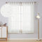 Deconovo Voile Schlaufen Vorhänge Durchsichtig Gardinenschals mit Stickerei, Stoff, Creme, 175x140