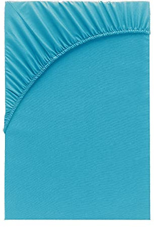 Class Home Collection Spannbettlaken 180x200cm - 200x200cm Jersey Baumwolle Türkis
