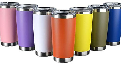 Gtell 20 oz Stainless Tumbler, Double Wall Stainless Steel Insulated Travel Mug for Keep Hot and Cool (Orange)