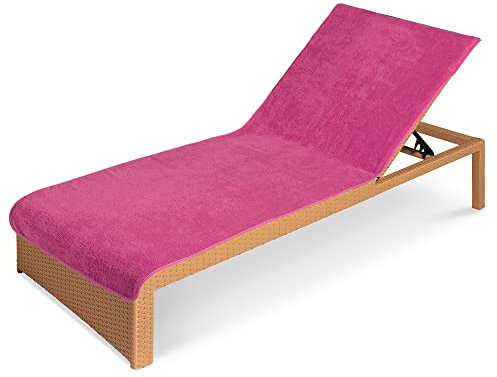 JEMIDI Frottee Schonbezug für Gartenliege Strandliege 75x200cm - Liegenauflage mit Kapuzenüberschlag waschmaschinenfest - versch. Farben