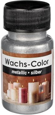 Ideen mit Herz Wachs-Color | metallic | ideal zum Anmalen von Kerzen | 50 ml (silber)