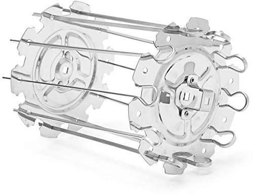 Hagsnec Barbacoa de acero de metal asador asador brochetas de acero de la jaula de la aguja horno Kebab Maker Grill