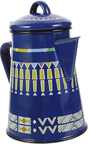 Toddmomy Cowboy-Kaffeekanne tragbarer Campingkocher Kaffeetasse Wasserkessel Hydrokanne kaffeekapselmaschine Küchentee kochender Topf Emaille- Stahl Herd reiner Kaffee Krug Server