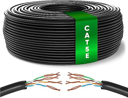 Mr. Tronic Granel Cable Ethernet Cat 5E De 50m, Bulk Cable de Red LAN Para Internet Rápida & Fiable - AWG24 Cat5E Granel, 1 Gbps Internet 100 MHz UTP CCA (50 Metros, Negro)