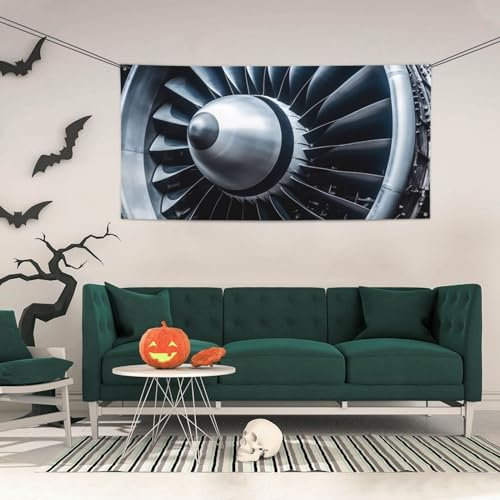 Jet Engine Personalisiertes Party-Banner, 90 x 150 cm, schönes Hofschild, Banner, wiederverwendbar, Hintergrund, Poster, hängende Flagge, für drinnen und draußen, für Party, Zuhause, Hochzeit,