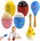LETTERASHQP 6 Stück Maracas Eier Shaker Holz,Hölzerne Eierschüttler Maracas für Holzrassel für Partygeschenke, Kinder, Osterkorbfüller