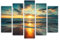 AREDE 5er Set Wandkunst Gemälde Bild Poster  Wunderschöner Sonnenuntergang im Meer | 120 x 80 cm | Wandbilder Wanddekoration Home Office Wohnzimmer Schlafzimmer Dekoration | Fertig zum Aufhängen