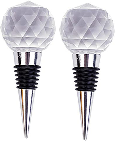 ABOOFAN 2pcs Crystal Ball Wine Stopper Vacuum Wine Stopper Beverage Bottle Stoppers Decanter Stopper Replacement Bottle Plug Diamond Decor Wine Saver Wine Bottle Rubber