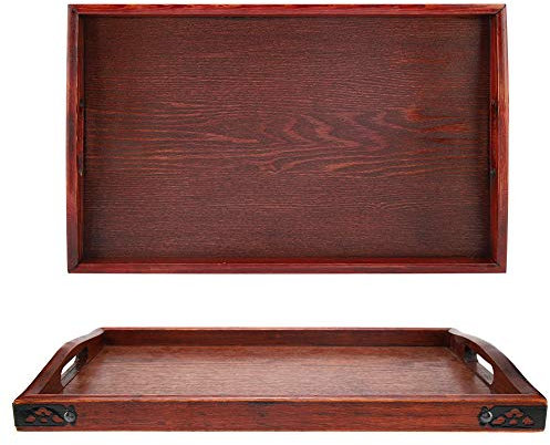 Haofy Plateau à thé, Plateau de Service, Vintage pour la Maison (38 * 23 * 3.5cm)