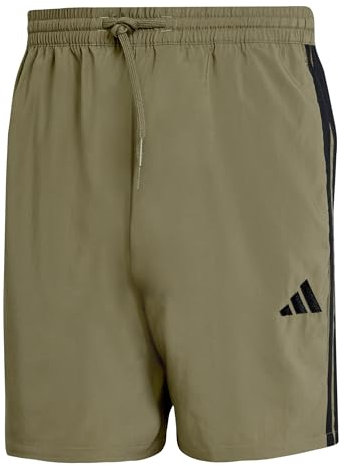 adidas Herren Essential Three Stripes Chelsea Short, Olive strata/Black, XL