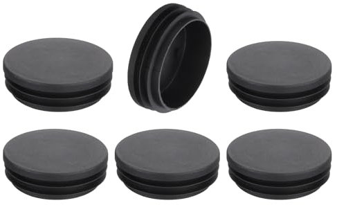 QUARKZMAN 6 Pcs Bouchon en Plastique Rond, Bouchons d'Extrémité de Tube Noirs, 76mm(2.99 Pouce) pour Pieds de Meubles, Protection de Glissement pour Chaise, Canapé, Table, Étagère