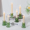 Romadedi Glas Kerzenständer Kerzenhalter Stabkerzen - 10er Set Klein Stabkerzenhalter Grün für Kerzen Hochzeit Tischdeko Modern Weihnachten Deko Adventskranz Wohnzimmer Party Frühling